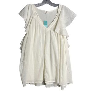 Maurices Cream Ruffle Sleeve Blouse